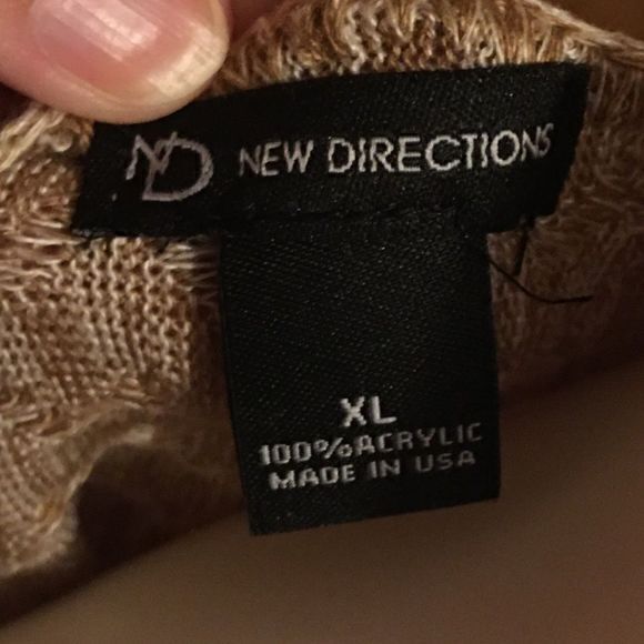 New Directions Tan Scoop Neck Short Dolman Sleeves Tight Knit Sweater XL - Picture 4 of 4